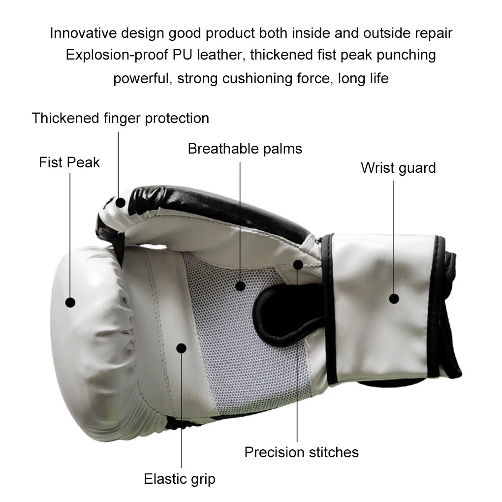 Boxing Gloves Kickboxing Equipment for Men PU Leather Sandbag Muay Thai Fighting Combat Adult Competitive Sports Accessories